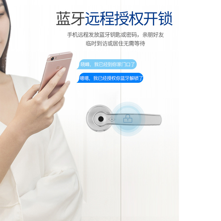 锁神跨境TTlock卧室指纹锁一握开室内门球形锁家用木门房门执手锁