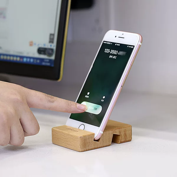 Japanese Fasola Lazy Double Slot Beech Mobile Phone Base Mobile Phone Holder Desktop Bedside Tablet iPad Base