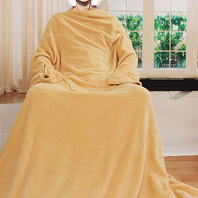 Style Lazy TVBlanket Double-sided Flannel Sofa Blanket Nightgown Shawl Air Conditioning Blanket Multi-color Can Be