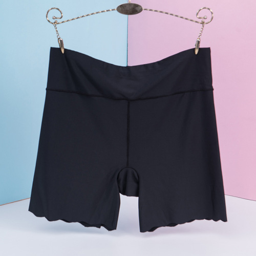 【85-160 pounds】Ice silk safe pants invisible wave edge underwear for women anti-transparent insurance three-in-one leggings