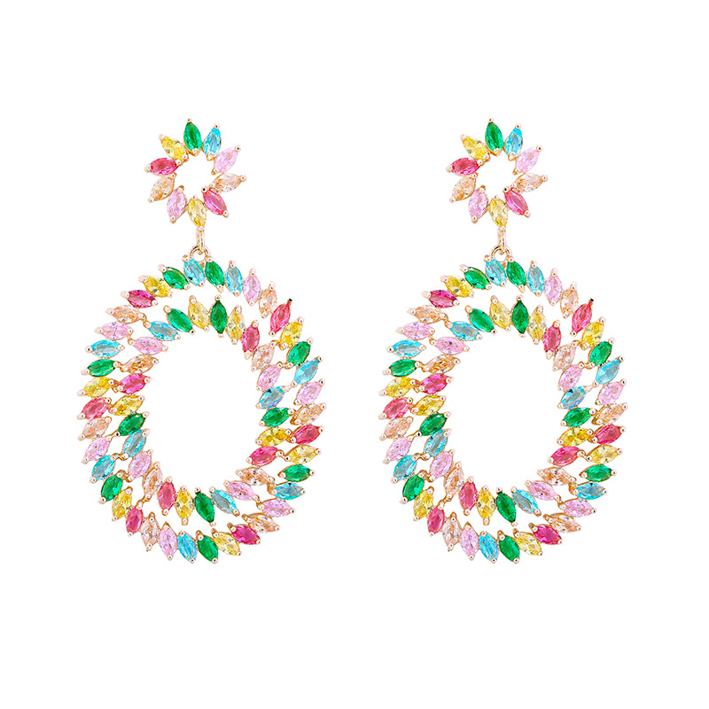 Copper earrings with zircon
