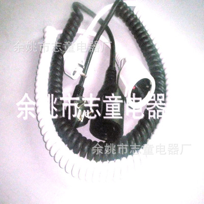 供应三芯PU螺旋弹簧电源线可伸缩防水3芯欧式对插白色黑色VDE电线