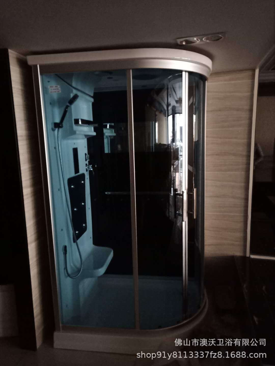 1,18 M sola ducha de vapor cuarto de baño acrílico lavabo inferior Arco en forma de abanico cuarto de baño con bañera