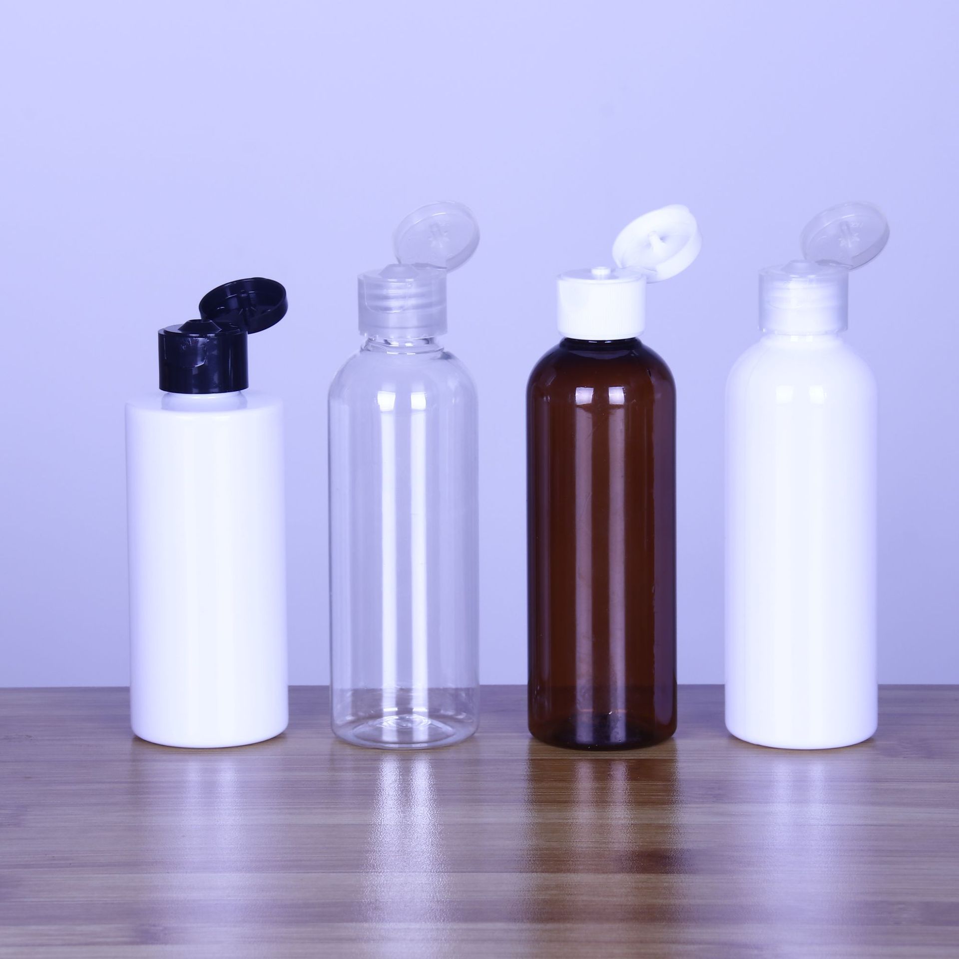 80ml 100ml 120ml塑料瓶  乳液分装瓶圆形透明翻盖塑料瓶