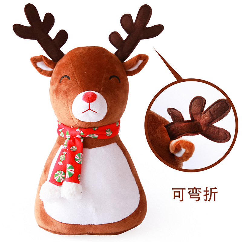 Directo de fábrica nuevo personalizado de Navidad de ciervos de peluche muñeca multicolor muñeca interior decoraciones de la muñeca