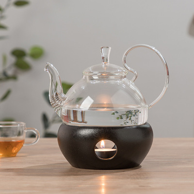 candle Tea furnace tea utensils fruit scented tea Tea Set Glass teapot teacup Japanese heat preservation heating base