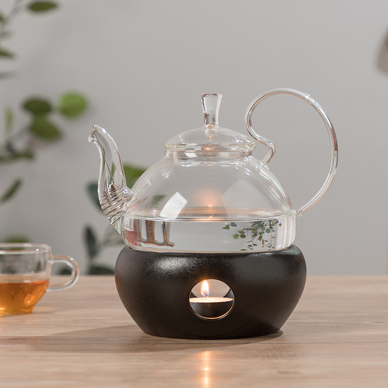 candle Tea furnace tea utensils fruit scented tea Tea Set Glass teapot teacup Japanese heat preservation heating base