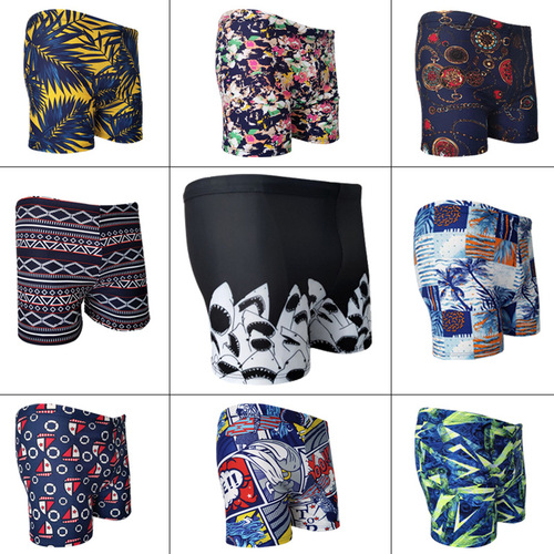 New style swimming trunks for men with boxer print, plus size hot spring beach trunks, fashionable men's swimwear, swimsuits and swimming trunks wholesale
