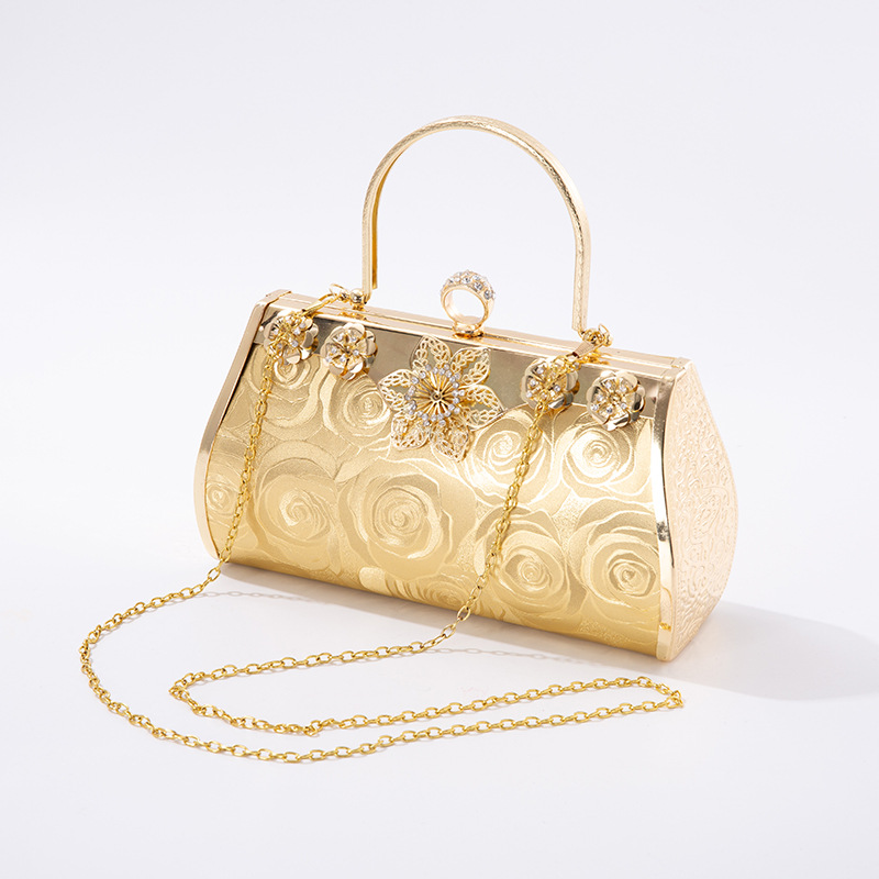 2019新款晚宴包花形图纹襄钻石手拿包晚装包名媛女包时尚厂家直销|ms