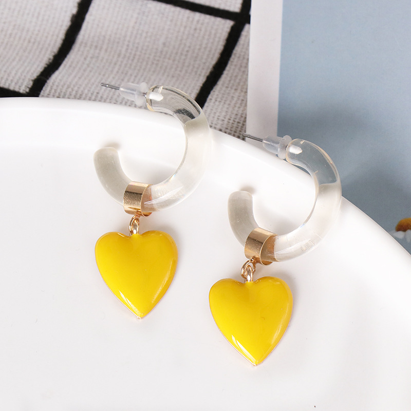 Exaggerated Earrings Heart Earrings Women display picture 10