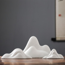 新中式家居装饰假山陶瓷摆件样板房家居软装酒店茶几桌客厅工艺品