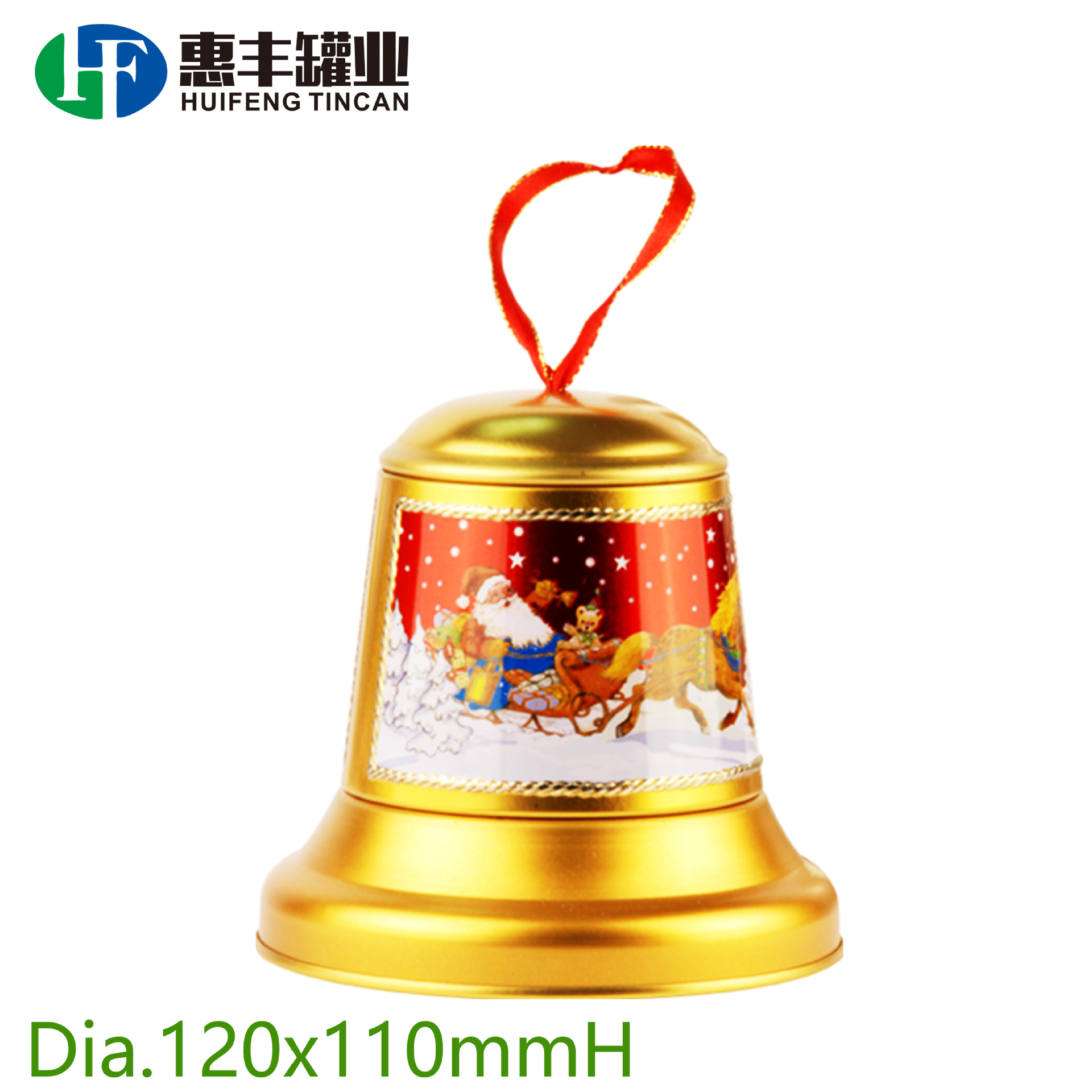 生产圣诞礼品铁罐 铃铛罐 圣诞老人糖果罐 异形铁盒定制tin box
