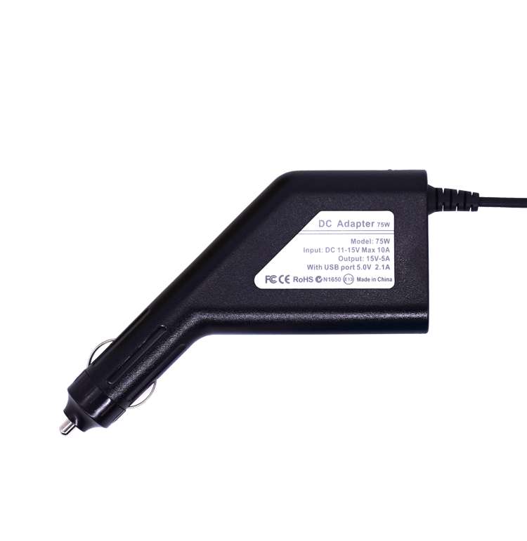 Factory Direct 15V5A laptop car charger car computer power gun charger accessories with USB charging