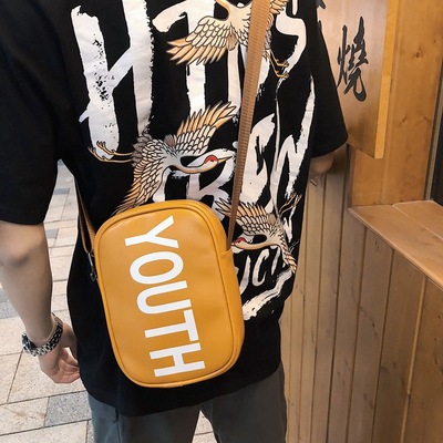 Casual shoulder bag male ins Tide pack knapsack The single shoulder bag street Trend Hip hop Disco dancing