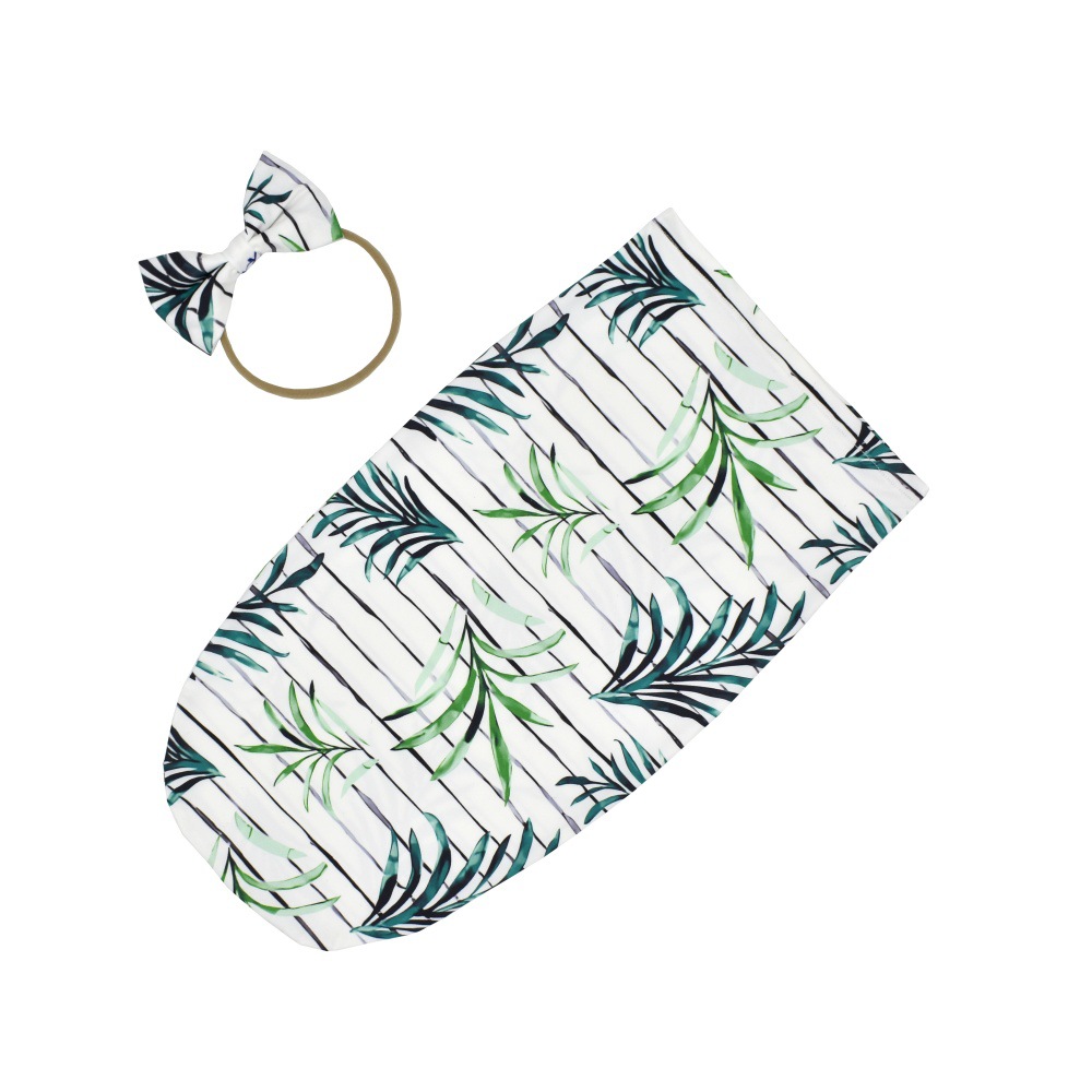 Transfronterizo elástico bebé saco de dormir arco banda de pelo conjunto de dos piezas anti-kick Tipo de capullo bebé saco de dormir banda de pelo traje