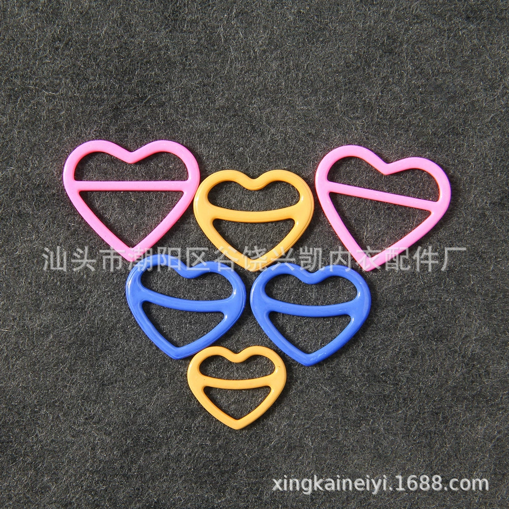 Поставка нейлона покрытием клей в форме сердца Регулируемая пряжка нижнее белье бюстгальтер плечевой ремень Регулируемая пряжка аксессуары