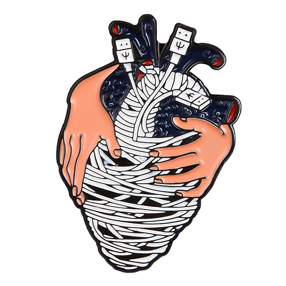 Fashion Cartoon Alloy Palm Embracing The Heart Pattern Brooch display picture 3