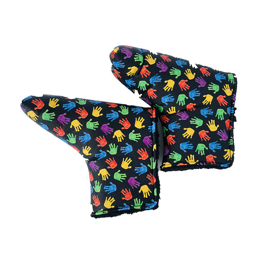 Cross-border hot-selling PU golf club cover, colorful waterproof foot-shaped straight putter cover, dropshipping from the source factory