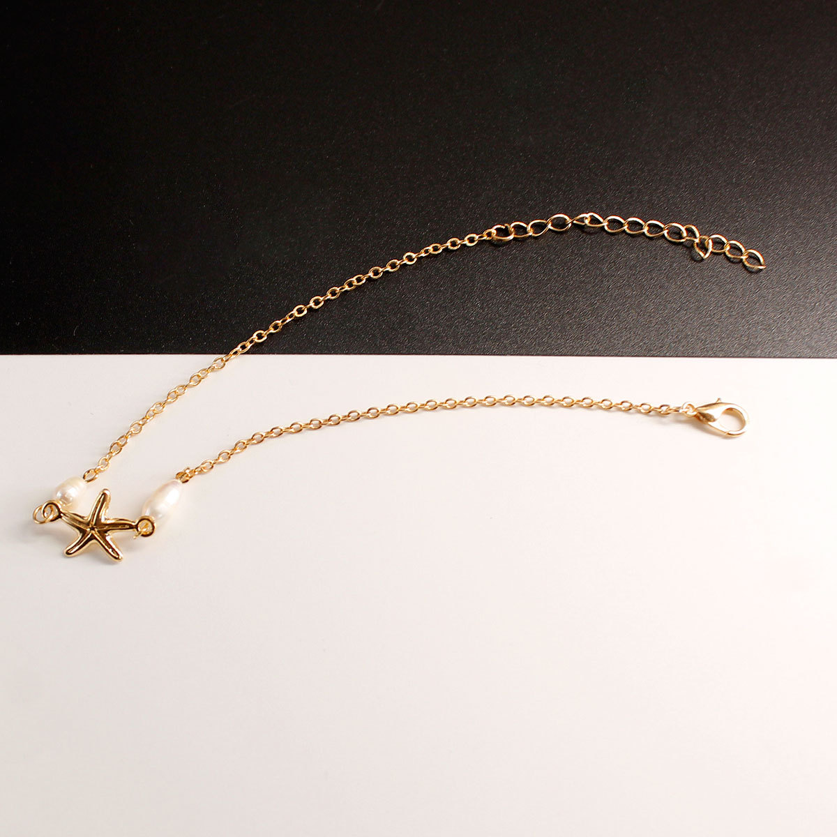 Fashion Star Alloy Plating Artificial Pearls Anklet