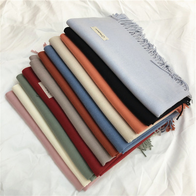 300 Gram alpaca 2019 Autumn and winter new pattern scarf Europe and America Super large Cashmere Solid keep warm Shawl thickening