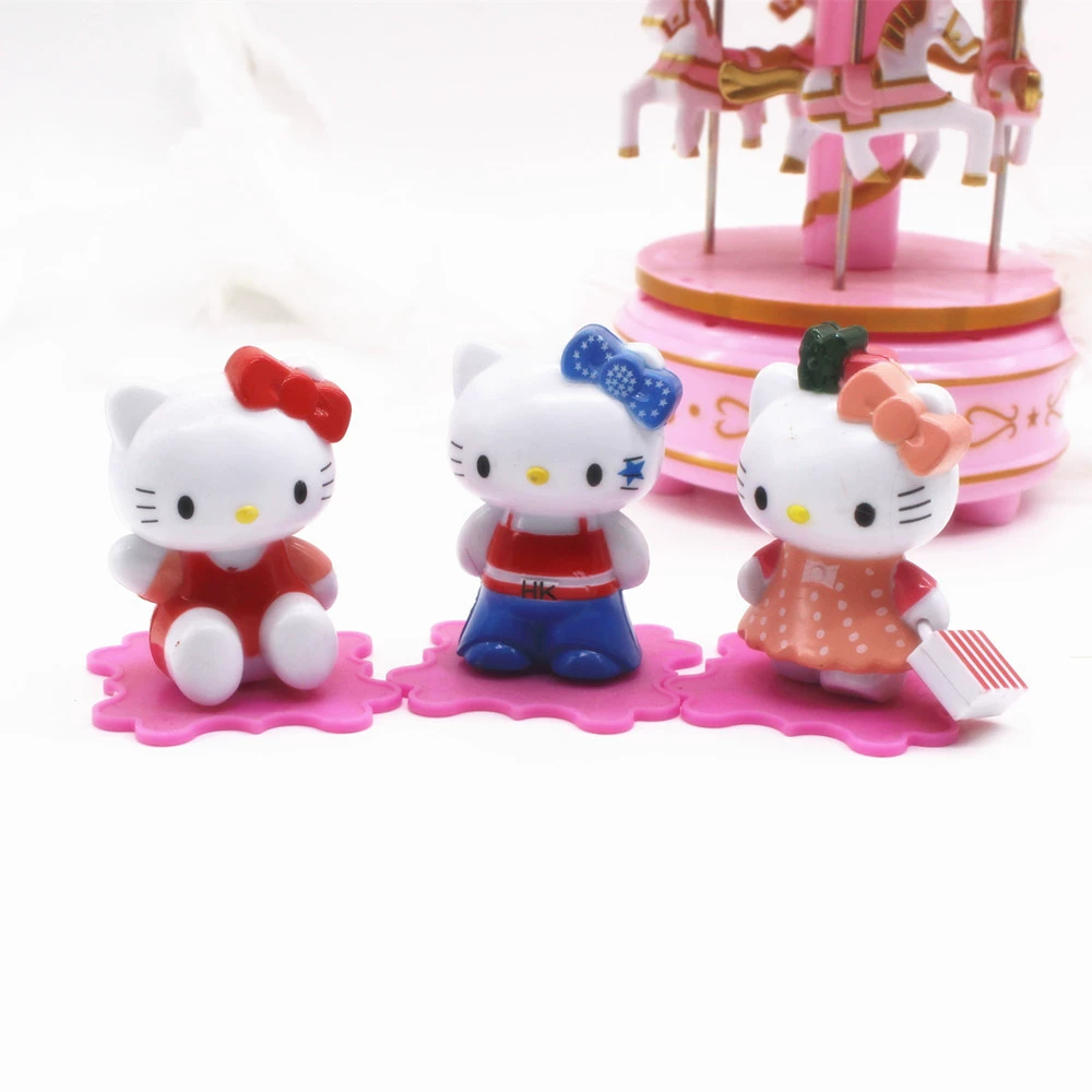 Карикатурная игрушка, фуксия минифигура, набор, украшения, кукла, 6 штук, оптом