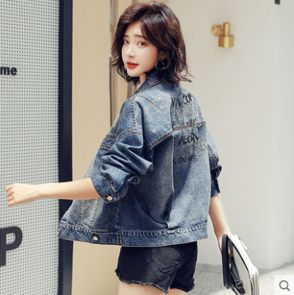 大码牛仔外套女春2020新款韩版bf原宿宽松百搭休闲牛仔衣短款夹克