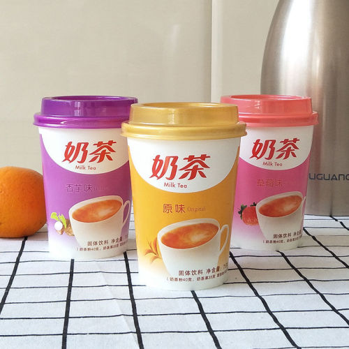 Classic Instant Milk Tea 30 Cup Pack Full Carton Strawberry Sweet Potato Original Brew Milk Tea Powder Beverage Coconut Jelly Milk Tea