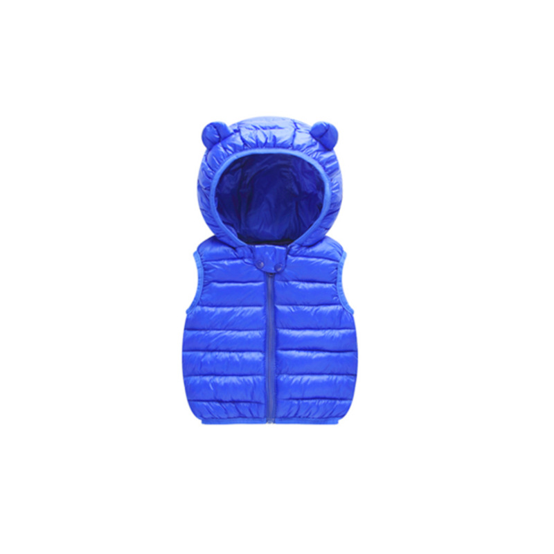 Chaleco con capucha de dibujos animados corto cálido chaqueta acolchada de algodón para niños invierno nuevo chaleco acolchado de algodón para niños chaqueta acolchada de algodón para bebés