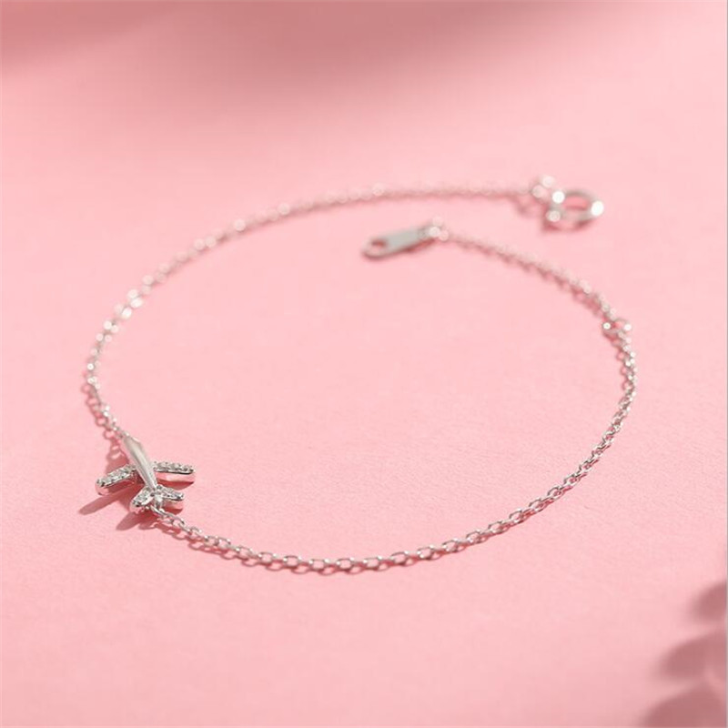 Pulseira avião personalizada com diamantes estilo coreano_voghion.com