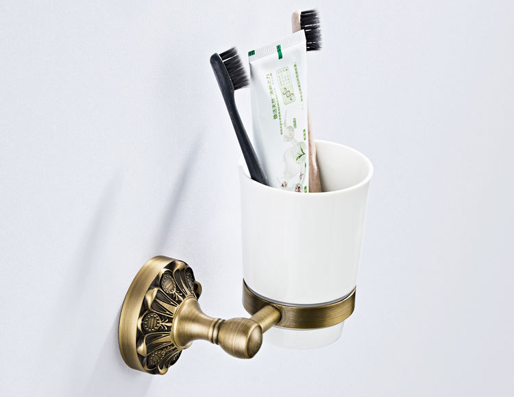 全铜卫浴五金挂件厂家批发陶瓷漱口杯架