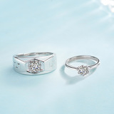 Памятное серебряное обручальное кольцо подходит для мужчин и женщин для влюбленных, популярно в интернете, подарок на день рождения