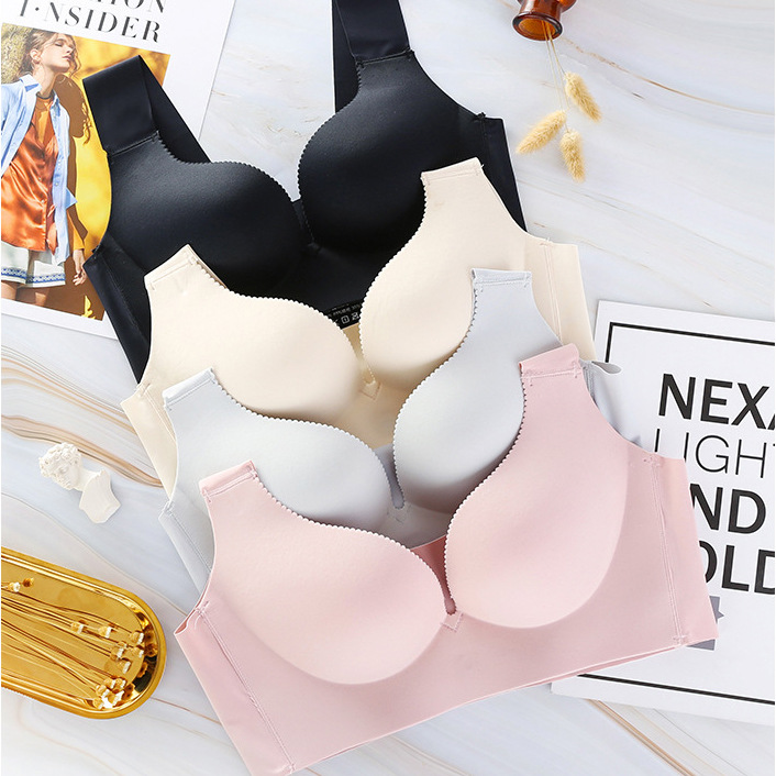 日本安心嬰兒棉內衣 聚攏無痕無鋼圈壹片式雞心磁石運動睡眠文胸