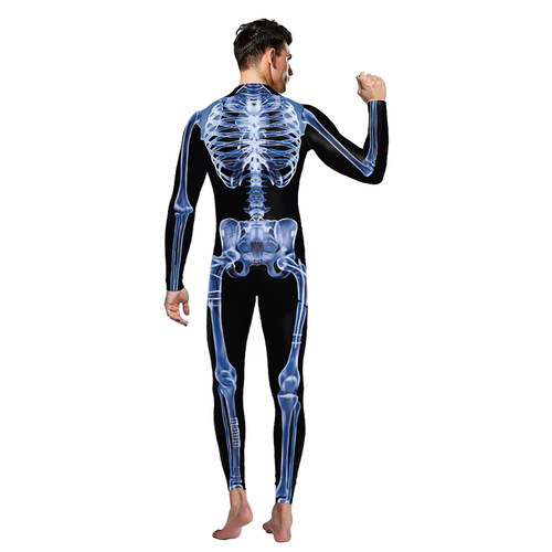 Amazon Best Selling Plush Carnival Skeleton Hieroglyph 3D Digital Print Adult Onesie Party Dress