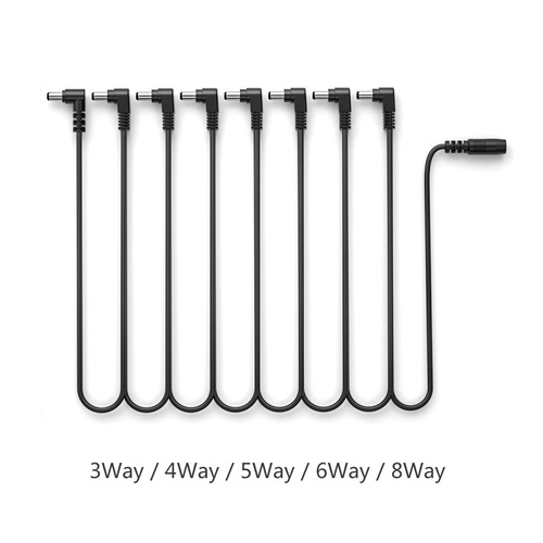 9V Electric Guitar Effector Power Cord Daisy Cable Elbow 1 to 3/4/5/6/8