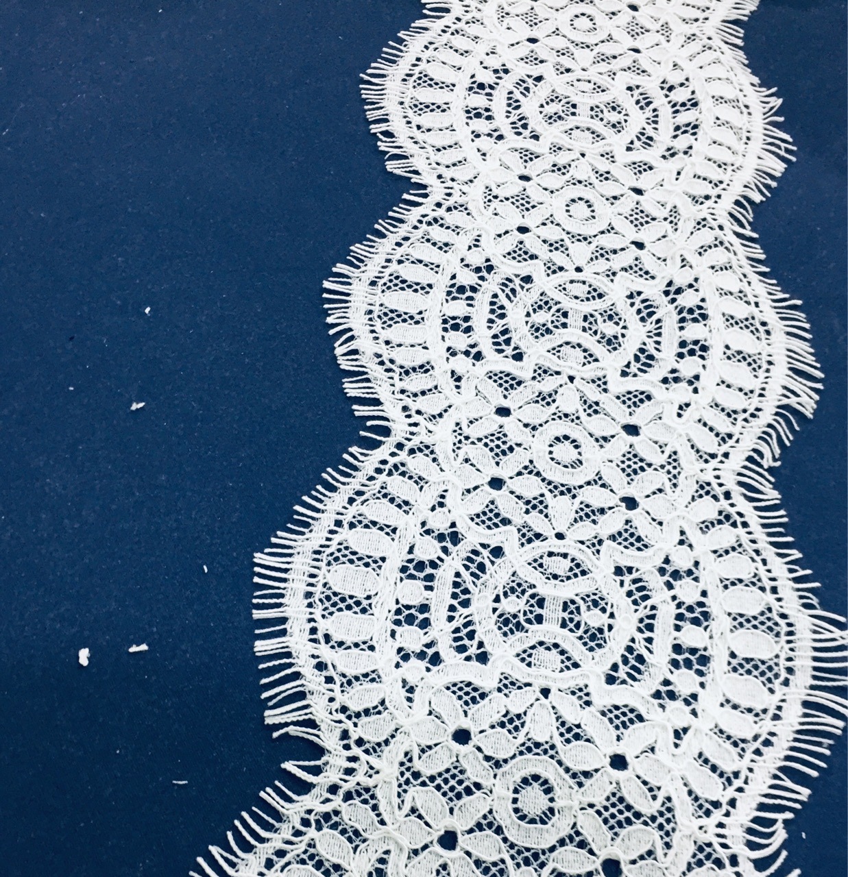 睫毛蕾丝花边无弹锦棉加骨线12cm宽条码服装辅料 diy厂家直销