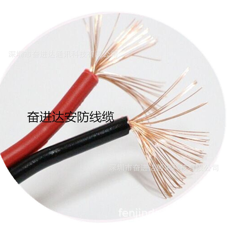IEC52 300/300V无氧铜2*0.3红黑平行线缆RVB2x0.3双芯扁PVC电源线