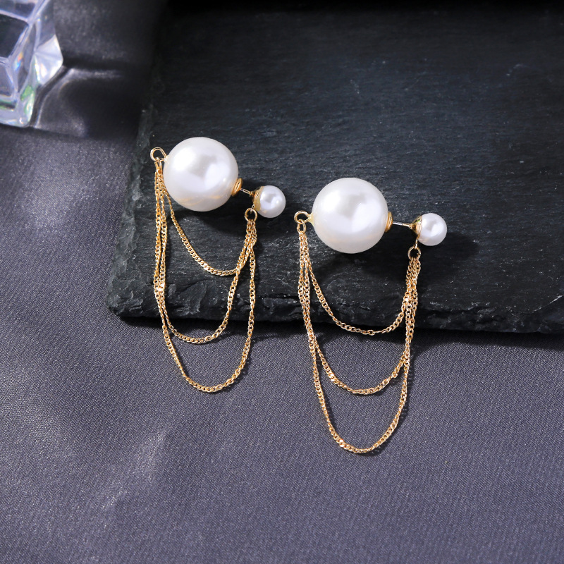 Multi-layer Fringed Earrings Fashion Korean Pearl Earrings Women Wholesales Fashion display picture 1