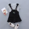Hsy short -sleeved rabbit back strap black