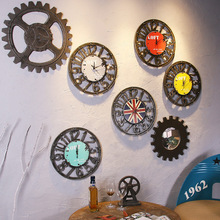 创意工业风复古个性钟表挂钟客厅挂表家用卧室餐厅圆形时钟石英钟