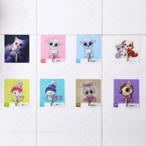 Transparent Seamless Strong Adhesive Hook No Punching Hook Bathroom Waterproof Nail-free Magic Sticker Wholesale Behind Kitchen Door