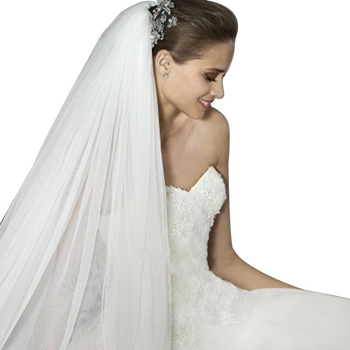 Veil Bride New Style Wedding Single Layer Lace Ruffle Veil Korean Version Wedding Dress Long Accessory Clothing Accessories Long 