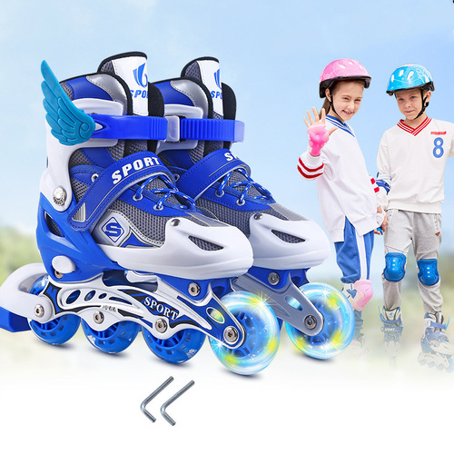 Manufacturer direct sales Children's roller skates Flashing roller skates Adjustable men and women wholesale 