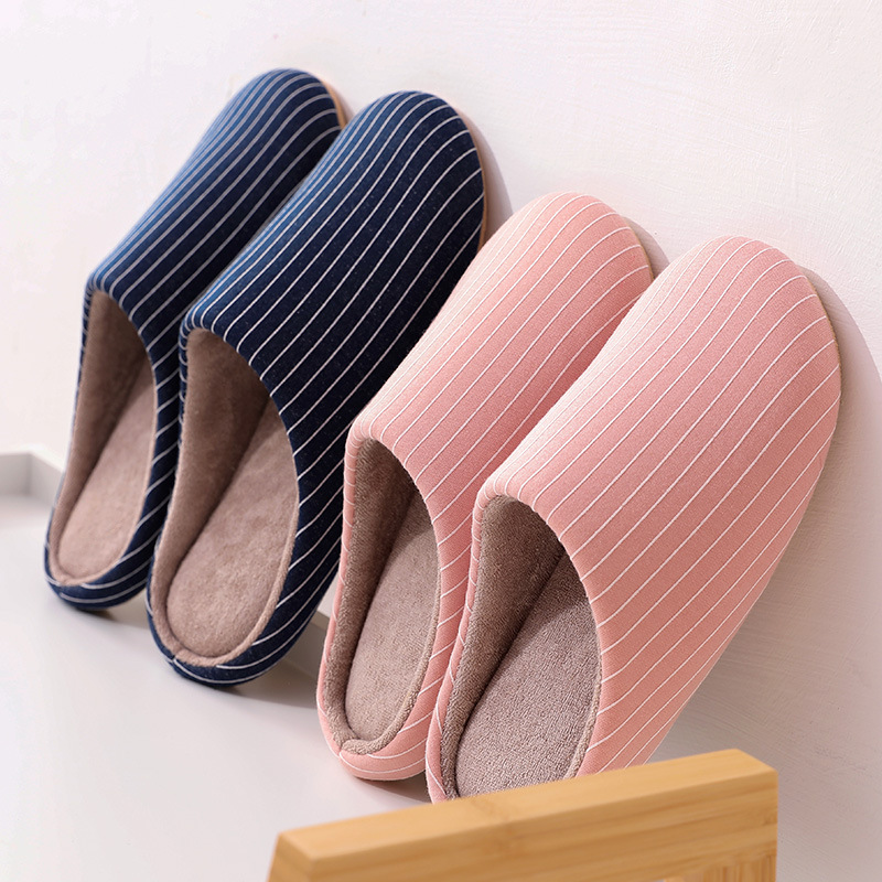 Japanese autumn and winter can be machine washable home home couple wooden floor indoor men and women cotton slippers