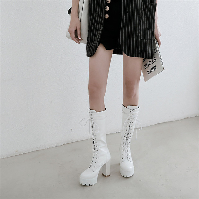 Tall handsome bandage with Martin boots,women’s British style boots