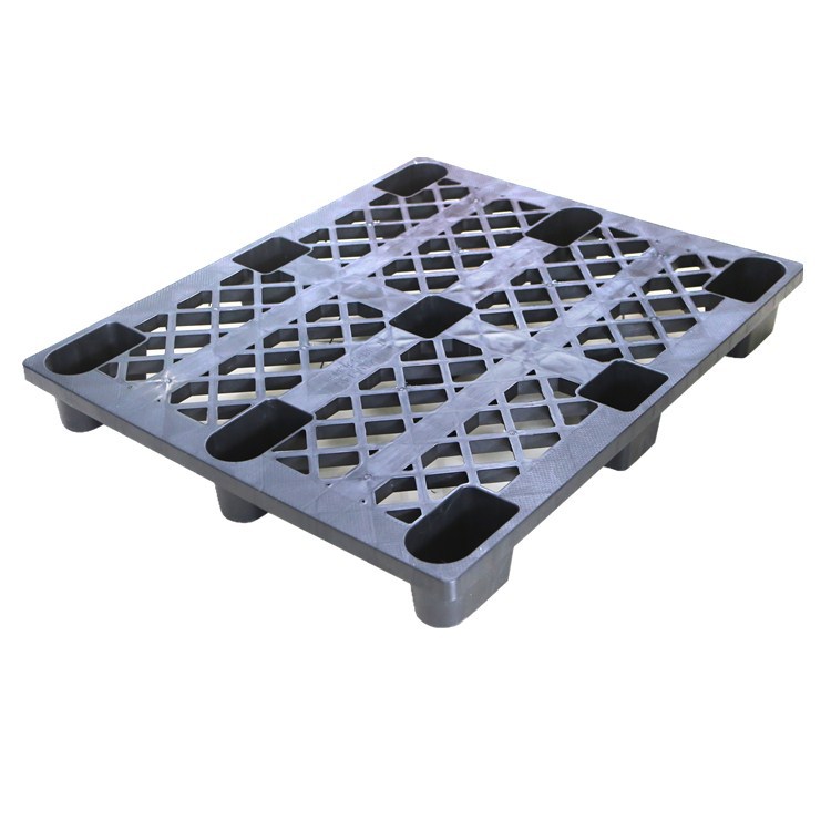 黑色回料一次性塑料托盘 出口打包塑料栈板 九脚卡板 仓库地台板