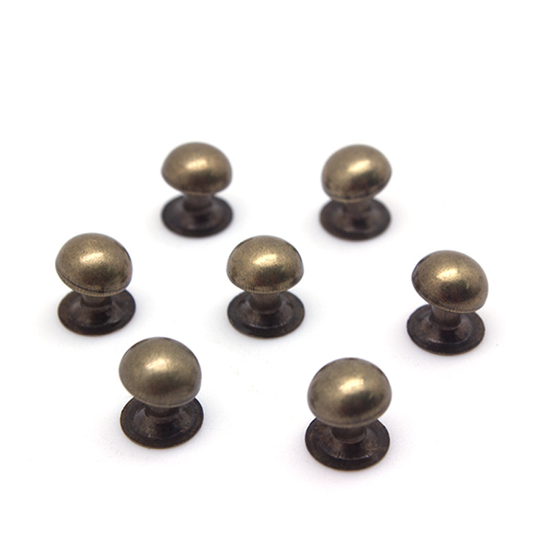 义乌现货供应12mm 有孔金属蘑菇面双面铆钉 撞钉 铆钉 箱包配件