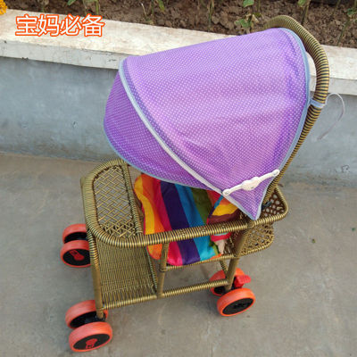 仿藤推车夏季婴儿车椅儿童宝宝童车竹编竹推车仿竹藤折叠藤椅藤编