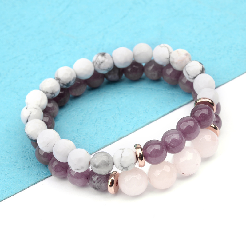 Casual Basic Marble Turquoise Crystal Bracelets display picture 5