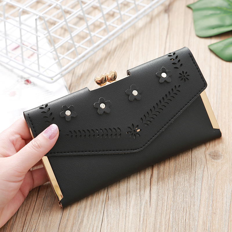 Korean Hollow Flower Long Clutch Bag Wholesale display picture 6