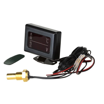 12-24v Universal car modified car electronic digital water temperature voltage strap sensor head two-in-one combination instrument